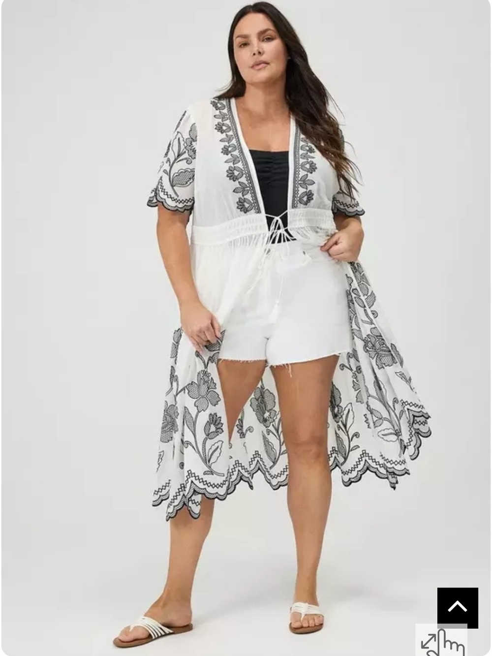 Torrid Floral Embroidered Maxi Kimono